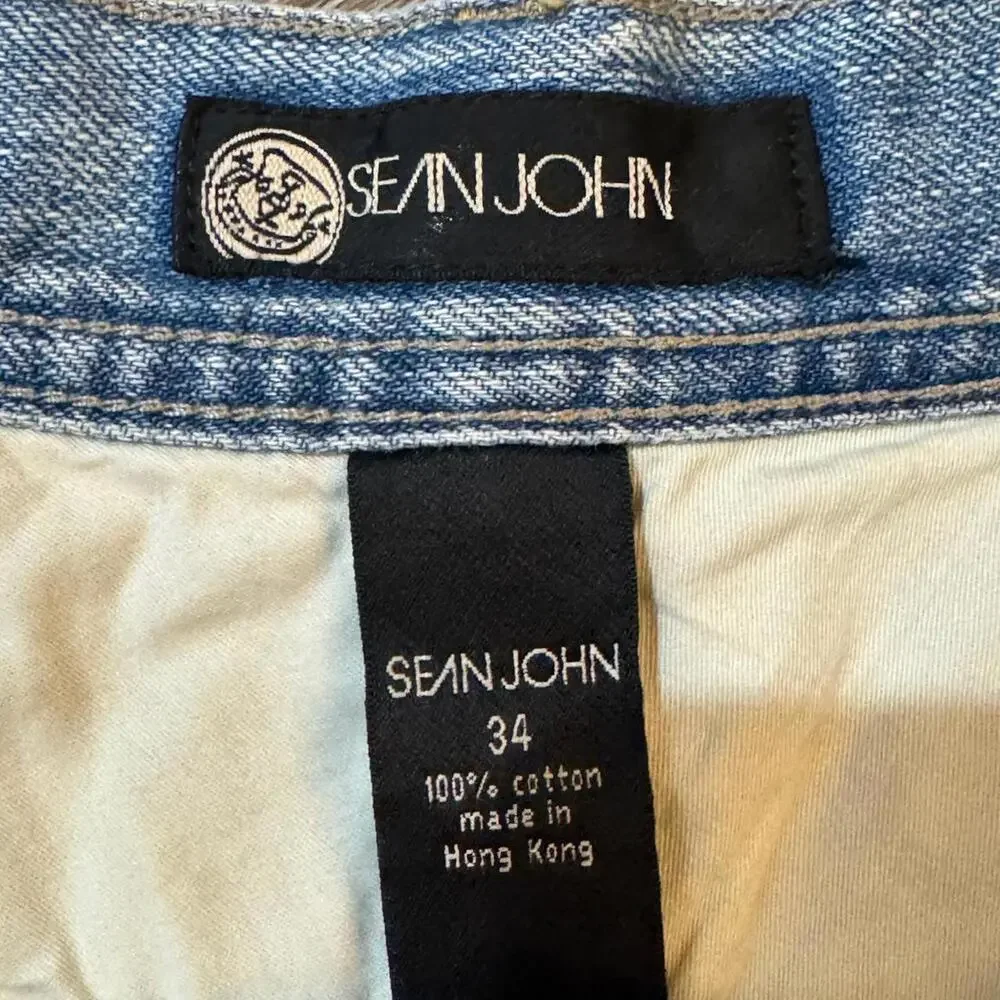 Vintage Sean John baggy Jorts jean shorts - Picture 3 of 7